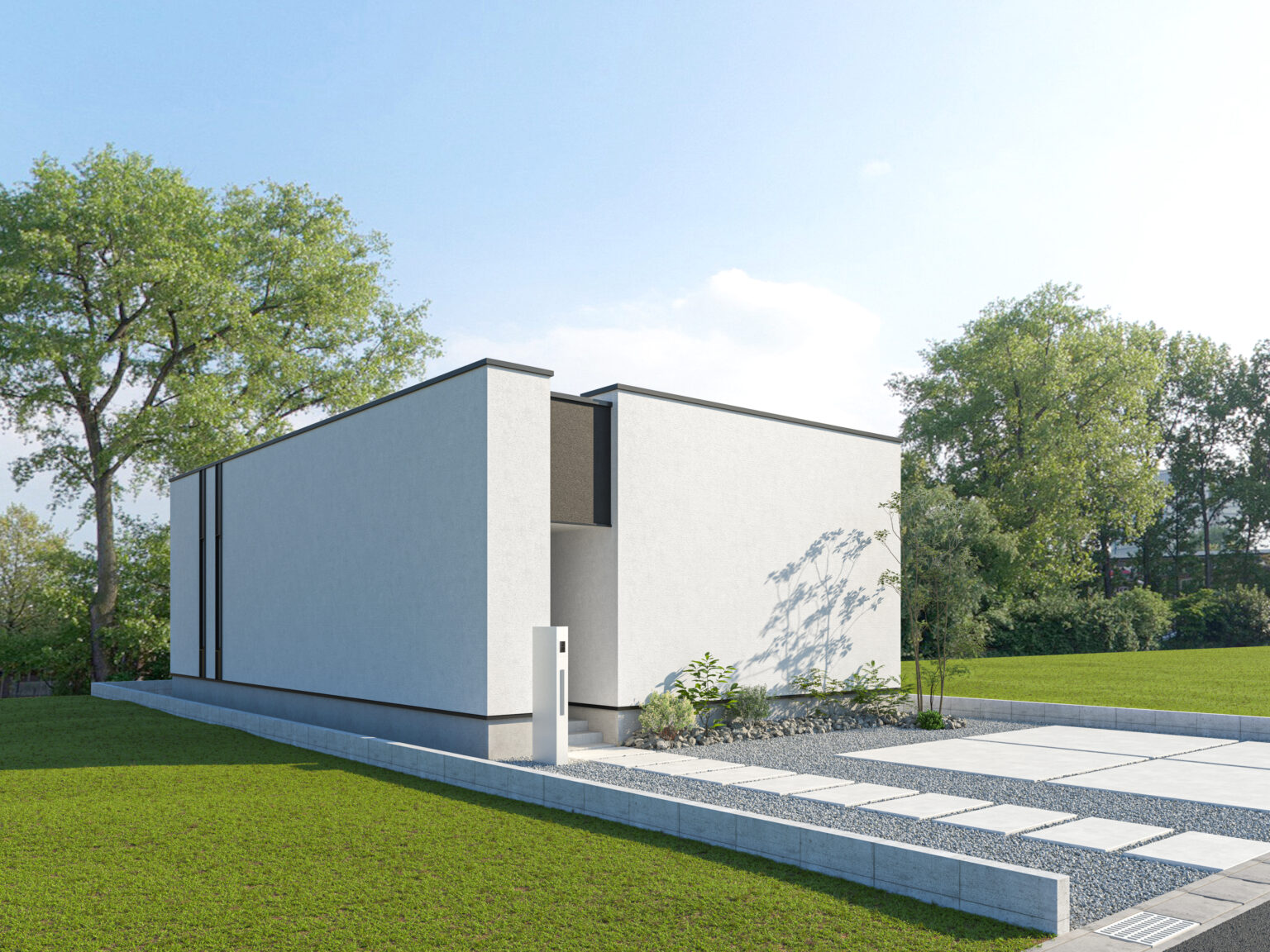 casa Fcube_外観パース②240408 | うきは市で注文住宅なら鑓水建設株式会社 (YKHOME)